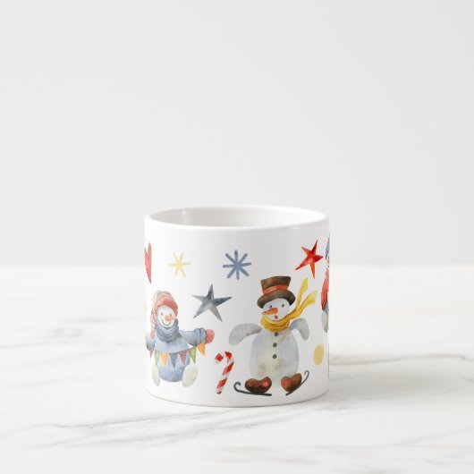 Weihnachten Whimsischer Schneemann Winter Niedlich Espressotasse (Vorderseite)