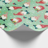 Weihnachten - Whimsisches Gnome Weihnachtszeit Grü Geschenkpapier (Ecke)