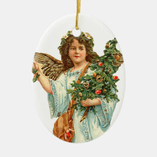Weihnachten wie früher, Engel Keramik Ornament