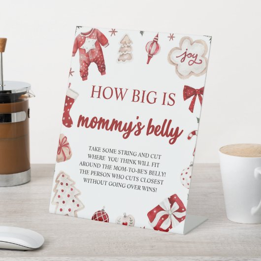 Weihnachten Wie groß ist ihr Baby-Duschspiel Sockelschild (In SItu)