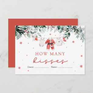 Weihnachten Wie viele Kisses Baby Duschspiel Begleitkarte