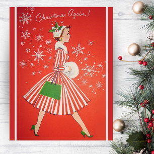 Weihnachten wieder 1950er Mode Dame Custom