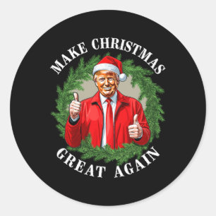 Weihnachten wieder großartig Donald Trump Mega 1 Runder Aufkleber