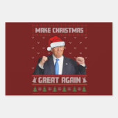 Weihnachten wieder großartig Donald Trump Xmas Fun Geschenkpapier Set (Vorderseite)