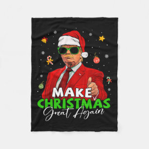 Weihnachten wieder großartig Funny Santa Trump Chr Fleecedecke