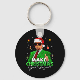 Weihnachten wieder großartig Funny Santa Trump Chr Schlüsselanhänger