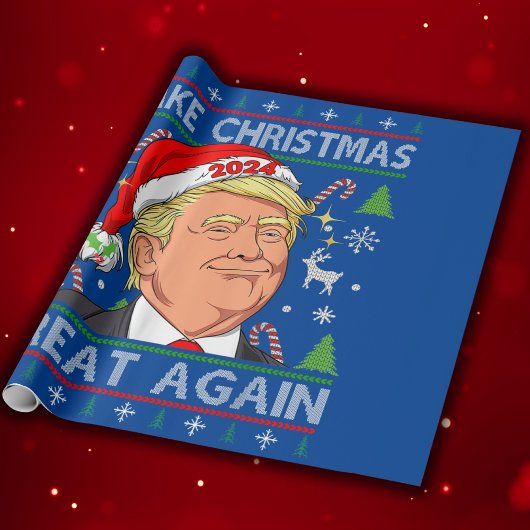 Weihnachten wieder großartig Funny Trump 2024 Geschenkpapier