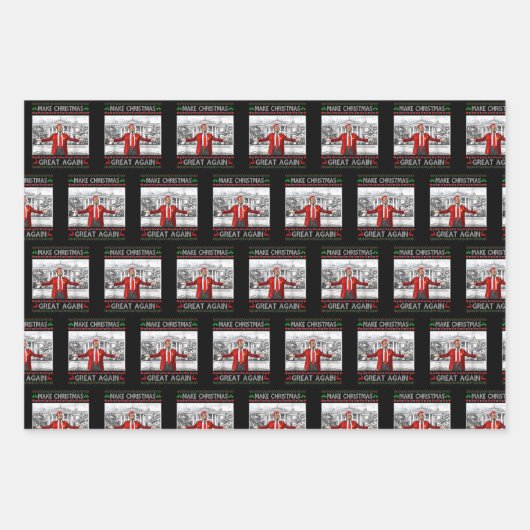Weihnachten wieder großartig Funny Trump hässlich Geschenkpapier Set (Vorderseite)