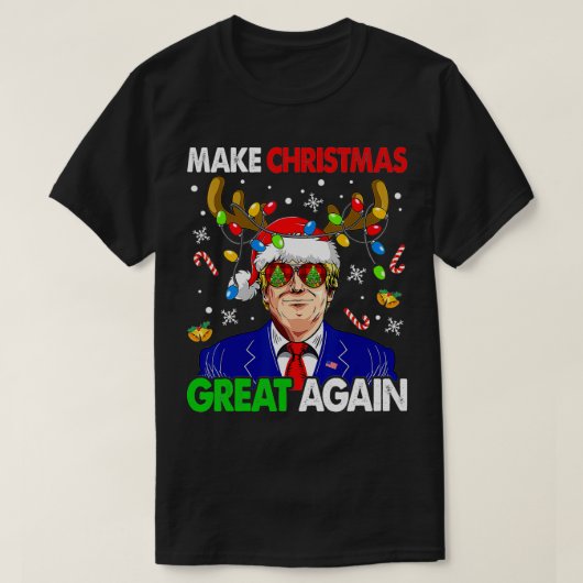 Weihnachten wieder großartig Funny Trump Ugly Chri T-Shirt (Design vorne)