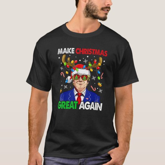 Weihnachten wieder großartig Funny Trump Ugly Chri T-Shirt (Vorderseite)