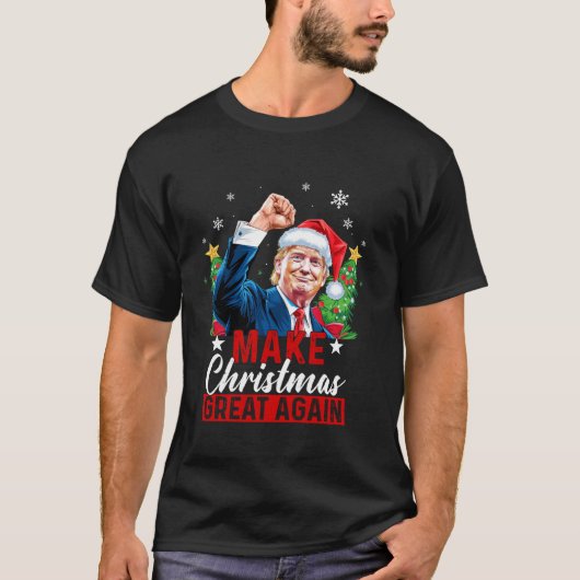 Weihnachten wieder großartig Funny Trump Ugly Chri T-Shirt (Vorderseite)