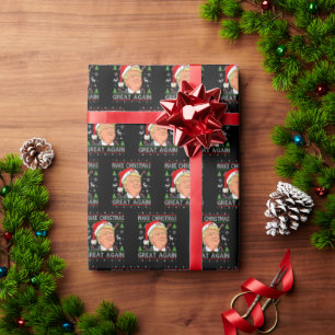 Weihnachten wieder großartig Funny Trump Ugly Xmas Geschenkpapier