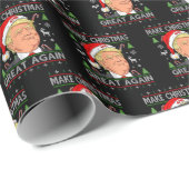 Weihnachten wieder großartig Funny Trump Ugly Xmas Geschenkpapier (Rolleneckpunkt)