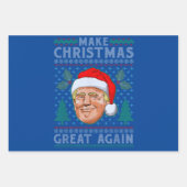 Weihnachten wieder großartig Funny Trump Ugly Xmas Geschenkpapier Set (Vorderseite 3)