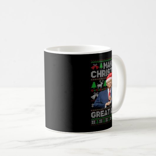 Weihnachten wieder großartig Funny Trump Weihnacht Kaffeetasse (VorderseiteRechts)