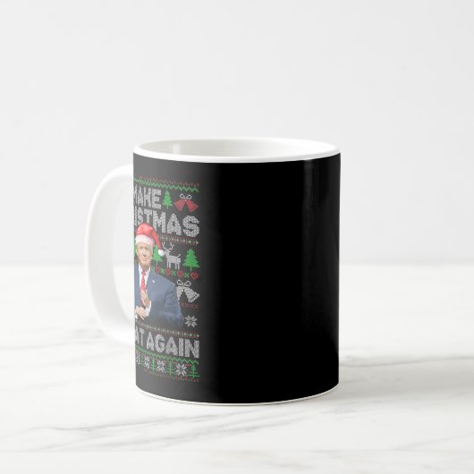 Weihnachten wieder großartig Funny Trump Weihnacht Kaffeetasse (Vorderseite Links)