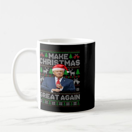 Weihnachten wieder großartig Funny Trump Weihnacht Kaffeetasse (Links)