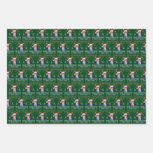 Weihnachten wieder großartig, ich hässlich Trump Geschenkpapier Set (Vorderseite 2)