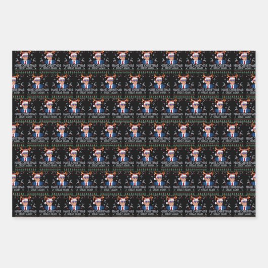 Weihnachten wieder großartig, ich hässlich Trump Geschenkpapier Set (Vorderseite)