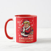 Weihnachten wieder großartig machen | Trump Santa  Tasse (Links)