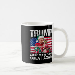 Weihnachten wieder großartig Santa Trump Usa Flag Kaffeetasse