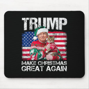 Weihnachten wieder großartig Santa Trump Usa Flag Mousepad