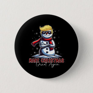 Weihnachten wieder großartig Schneemann Trump Urla Button