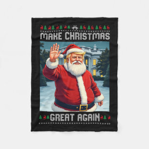 Weihnachten wieder großartig Trump Ugly Weihnachte Fleecedecke