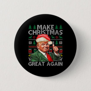 Weihnachten wieder großartig Trump Weihnachtsschne Button