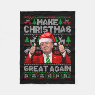 Weihnachten wieder großartig Trump Weihnachtsschne Fleecedecke