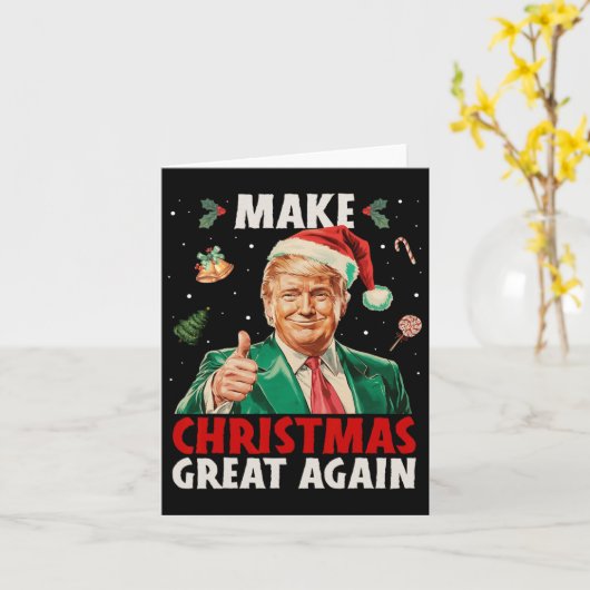 Weihnachten wieder großartig Trump Weihnachtsschne Karte (Gelbe Blume)