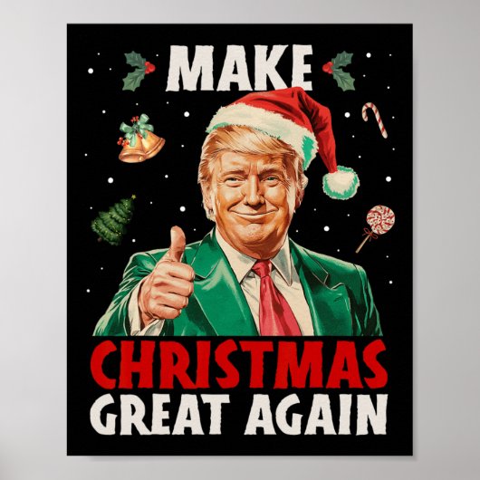 Weihnachten wieder großartig Trump Weihnachtsschne Poster (Vorne)