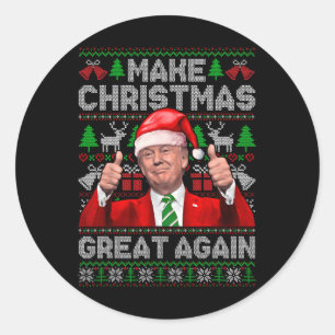 Weihnachten wieder großartig Trump Weihnachtsschne Runder Aufkleber