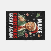 Weihnachten wieder großartig Weihnachten Trump Wei Fleecedecke (Vorderseite (Horizontal))