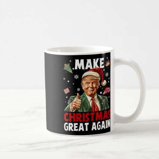 Weihnachten wieder großartig Weihnachten Trump Wei Kaffeetasse (Rechts)