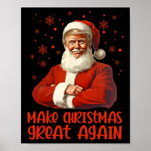 Weihnachten wieder großartig Weihnachten Trump Wei Poster (Vorne)