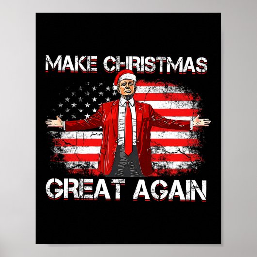 Weihnachten wieder großartig Weihnachten Trump Wei Poster (Vorne)