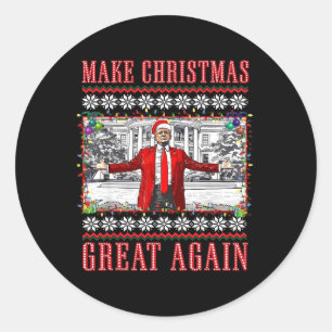 Weihnachten wieder großartig Weihnachten Trump Wei Runder Aufkleber