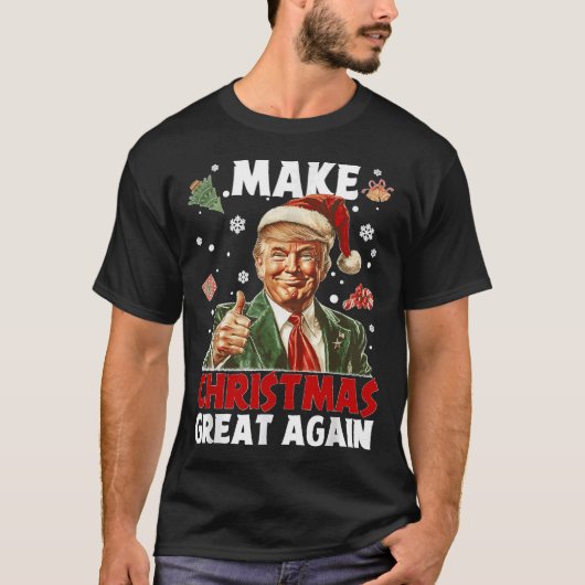 Weihnachten wieder großartig Weihnachten Trump Wei T-Shirt (Vorderseite)