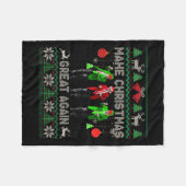 Weihnachten wieder großartig Weihnachtsmann Trump Fleecedecke (Vorderseite (Horizontal))