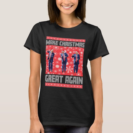 Weihnachten wieder großartig Weihnachtsmann Trump  T-Shirt (Vorderseite)