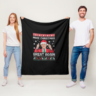 Weihnachten wieder großartig Xmas Funny Trump Paja Fleecedecke