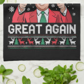 Weihnachten wieder großartig Xmas Funny Trump Paja Geschirrtuch (Gefaltet)
