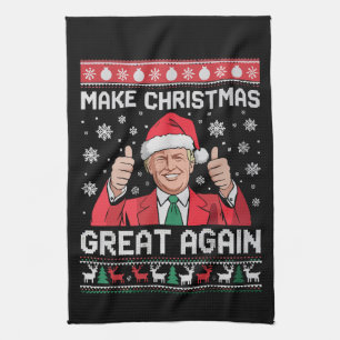Weihnachten wieder großartig Xmas Funny Trump Paja Geschirrtuch