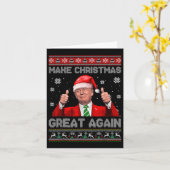 Weihnachten wieder großartig Xmas Funny Trump Paja Karte (Gelbe Blume)