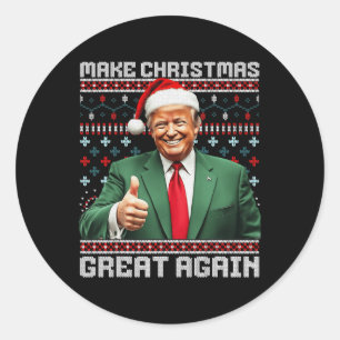 Weihnachten wieder großartig Xmas Funny Trump Paja Runder Aufkleber