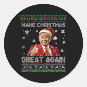 Weihnachten wieder großartig Xmas Funny Trump Paja Runder Aufkleber