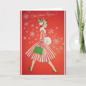 Weihnachten wieder Vintagen 1950er Fashion Lady (Vorderseite)