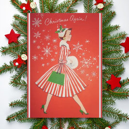 Weihnachten wieder Vintagen 1950er Fashion Lady