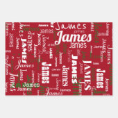 Weihnachten Wiederholungsname Red White Green Gesc Geschenkpapier Set (Vorderseite 3)